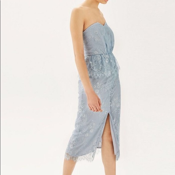 ✨TOPSHOP BRIDAL BABY BLUE LACE PEPLUM DRESS  ✨ - Picture 5 of 6